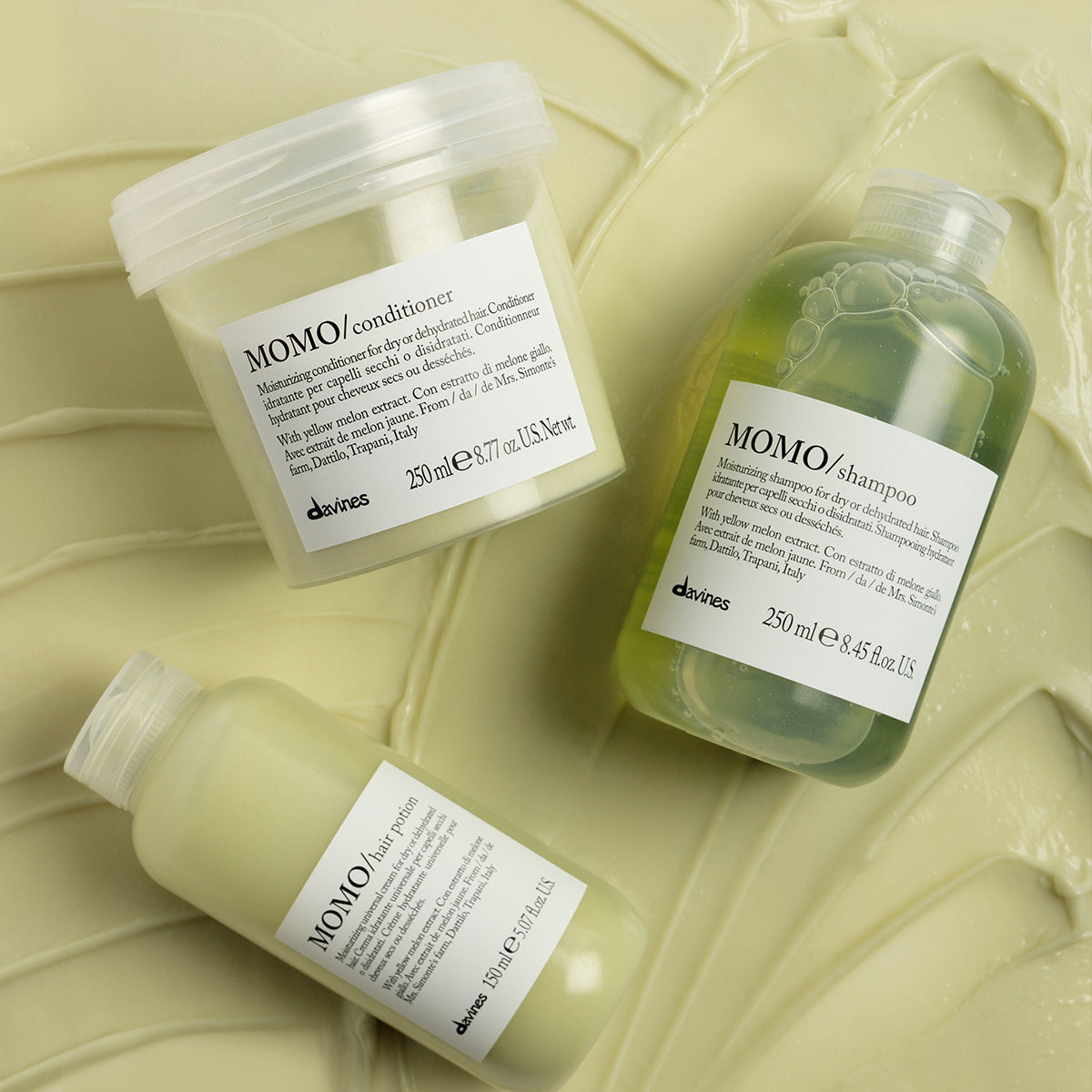 Davines France MOMO Hair Potion - Crème hydratante universelle sans rinçage pour cheveux secs ou déshydratés.