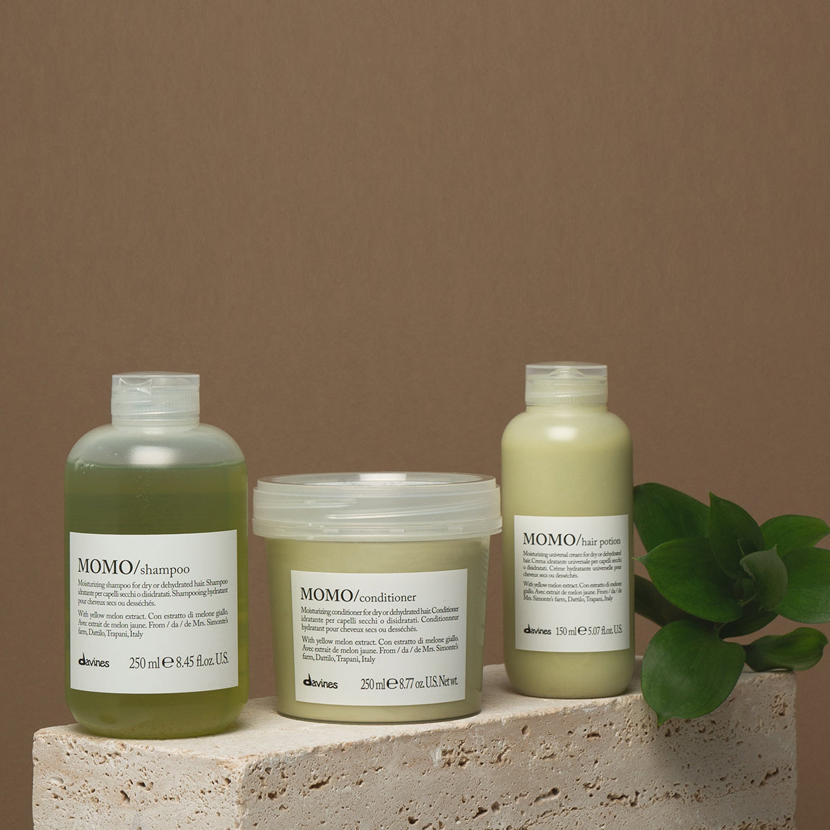 Davines France MOMO Hair Potion - Crème hydratante universelle sans rinçage pour cheveux secs ou déshydratés.