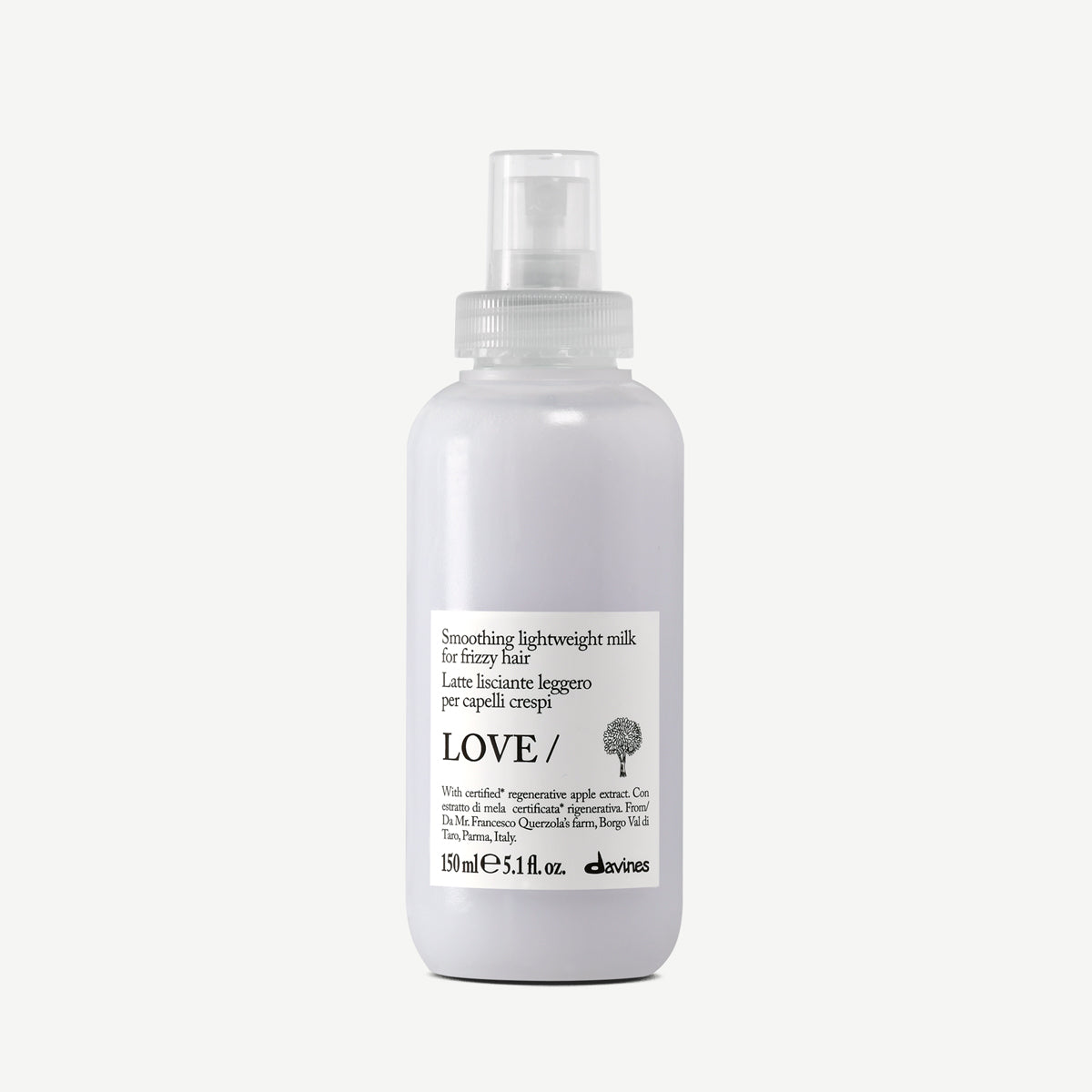 Davines France LOVE SMOOTHING Lightweight Milk - Découvrez ce lait lissant pour les cheveux à la texture légère qui discipline les frisottis et lisse vos longueurs d'une douceur naturelle
