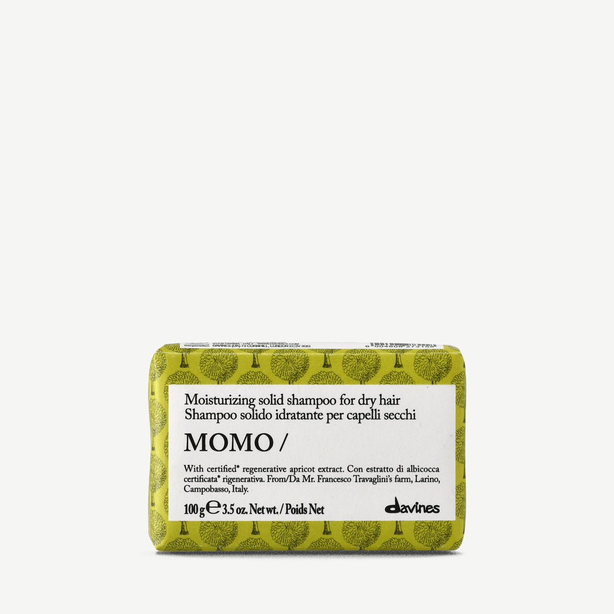 Davines France MOMO Solid Shampoo - Découvrez notre shampoing solide pour cheveux secs : une formule douce et nourrissante qui sublime vos longueurs tout en respectant la planète