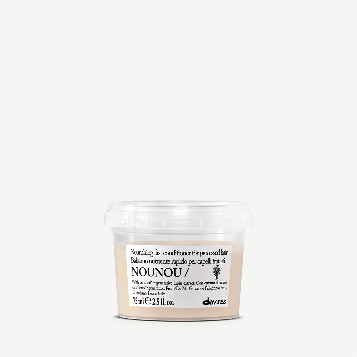 Davines France NOUNOU Conditioner - Cet après-shampoing pour cheveux secs nourrit intensément et démêle en douceur. Enrichi en extrait de lupin, il révèle une chevelure souple, brillante et délicatement parfumée
