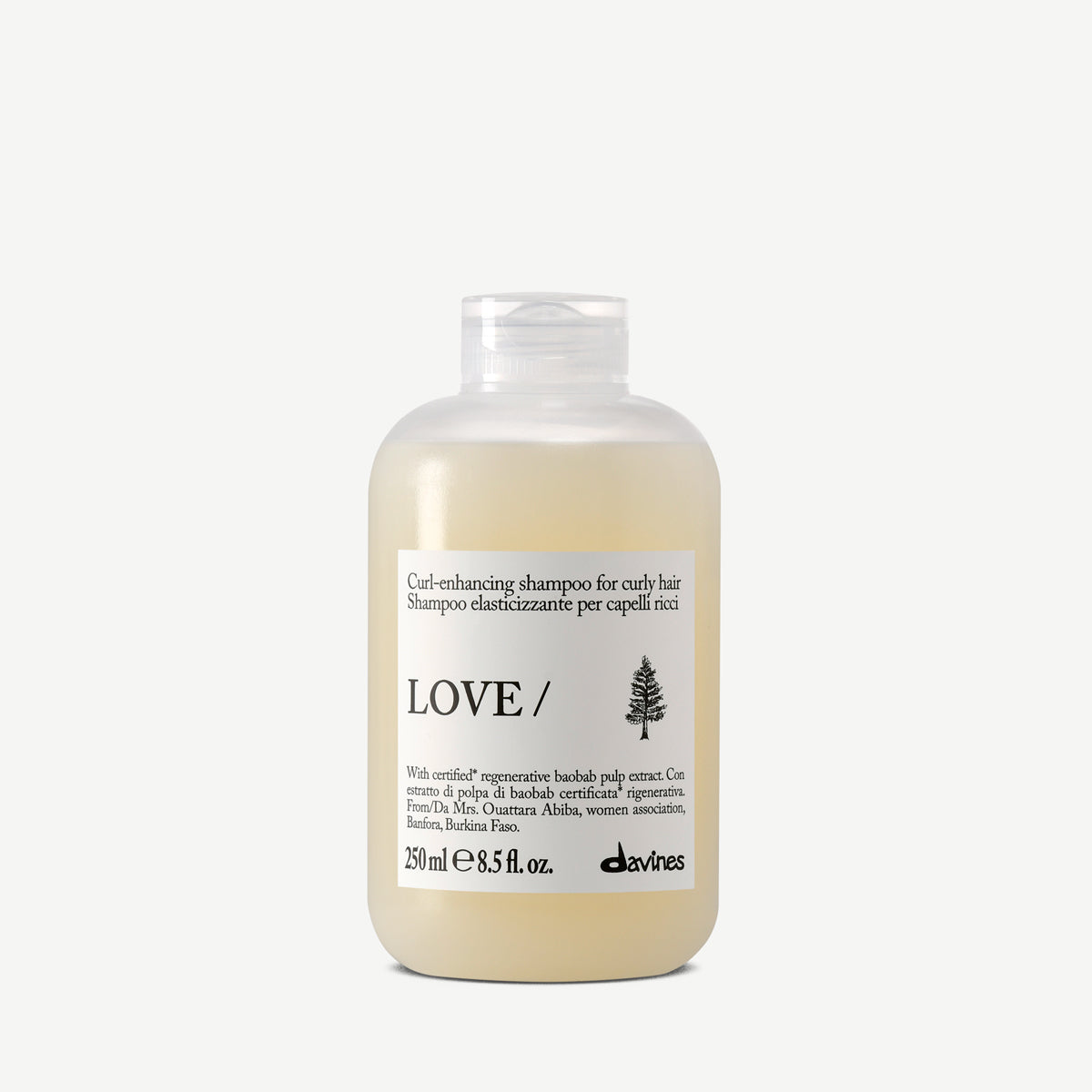 Davines France LOVE CURL Shampoo - Shampoing pour cheveux bouclés hydratant et activateur de boucles. Révèle des boucles définies, souples et éclatantes de vitalité