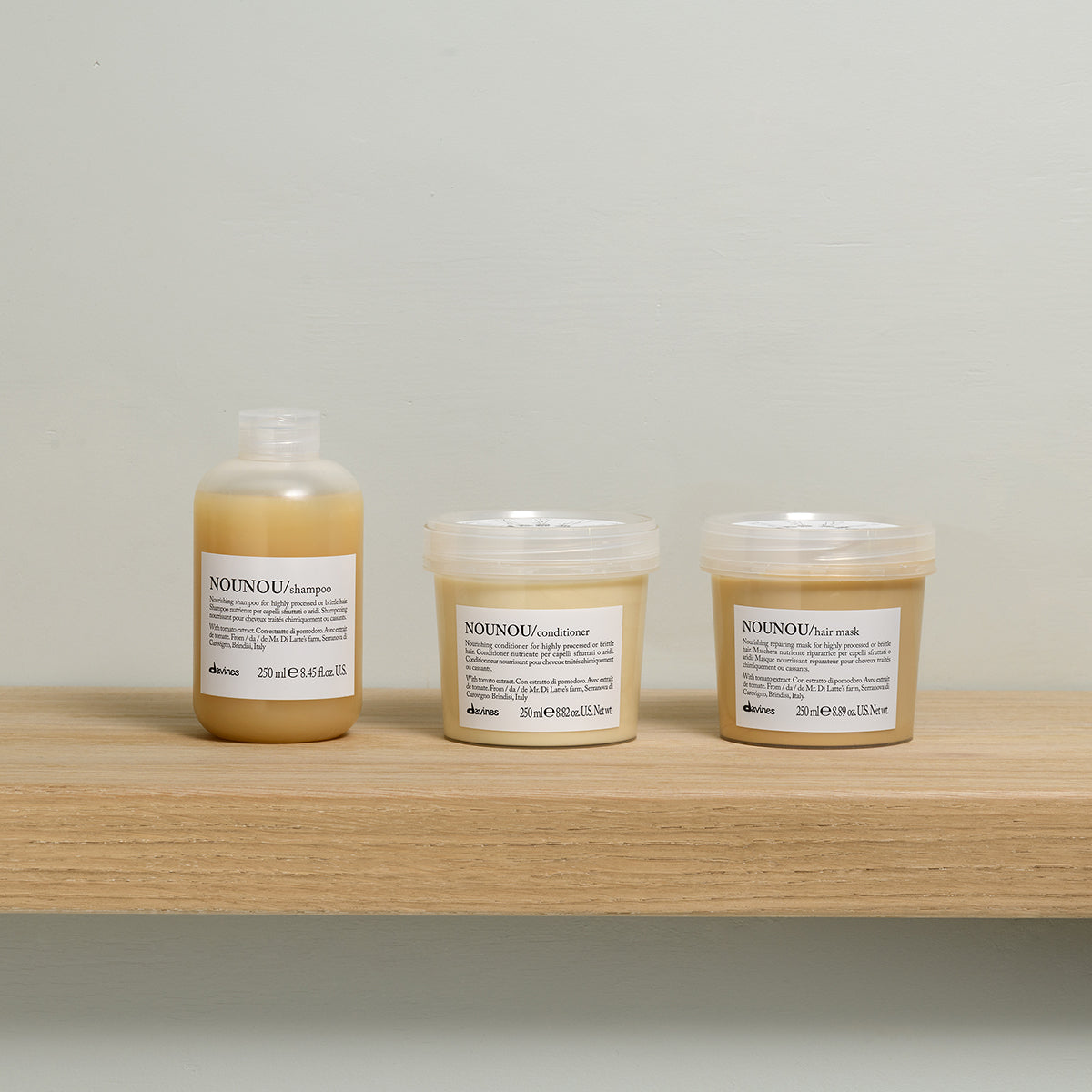 Davines France NOUNOU Conditioner - Conditionneur après-shampoing nourrissant pour cheveux secs, traités ou desséchés par les appareils chauffants ou les décolorations