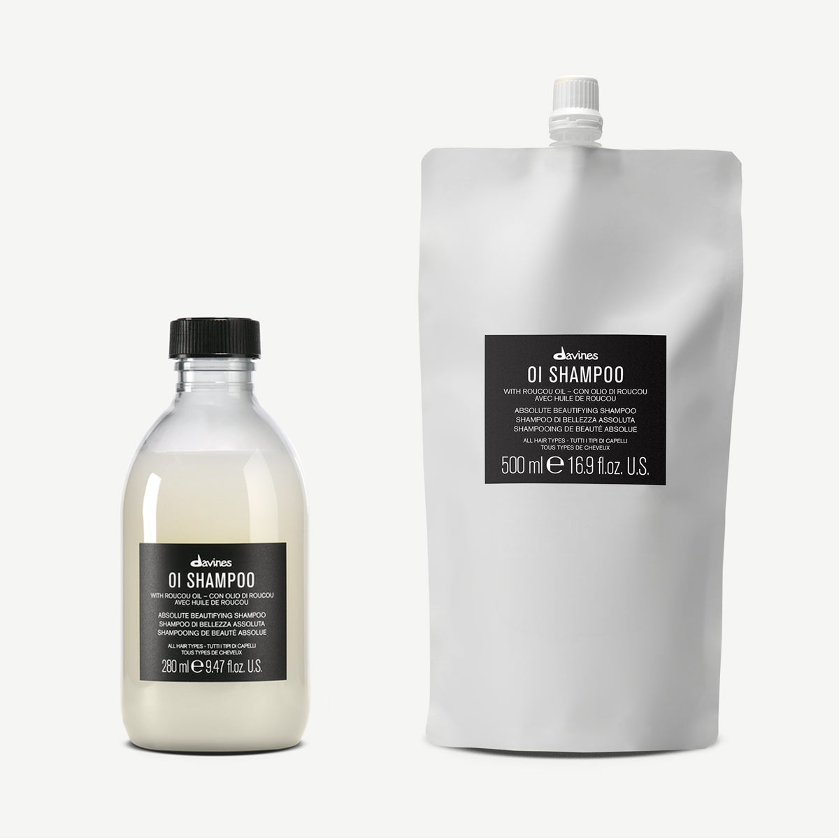 Davines France OI Shampoo + éco-recharge - Shampoing doux pour cheveux brillants et souples & son éco-recharge