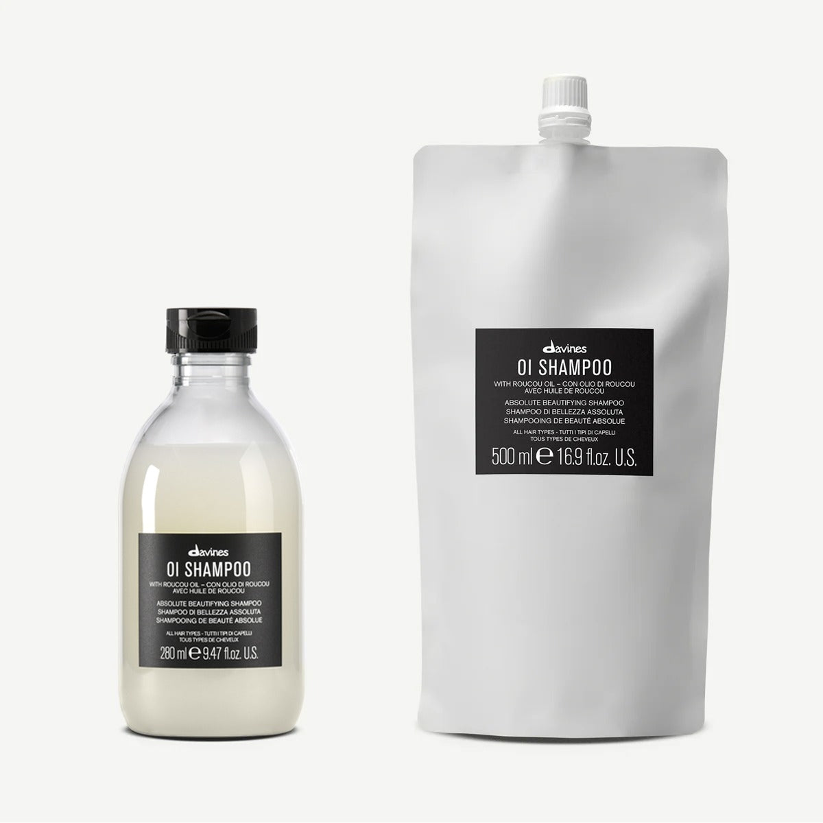 Davines France OI Shampoo + éco-recharge - Shampoing doux pour cheveux brillants et souples & son éco-recharge