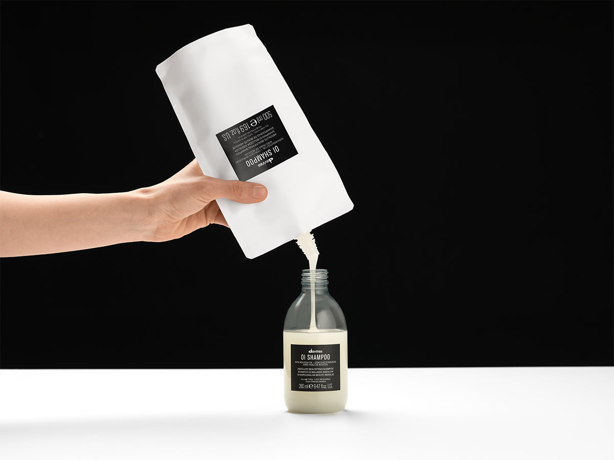 shampoing oi nouveau format éco-recharge 500ml davines france marque professionnelle de soins capillaires
