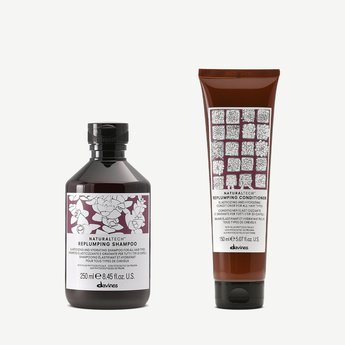Davines France Duo élastifiant et repulpant REPLUMPING - Soins élastifiants et repulpants pour tous types de cheveux