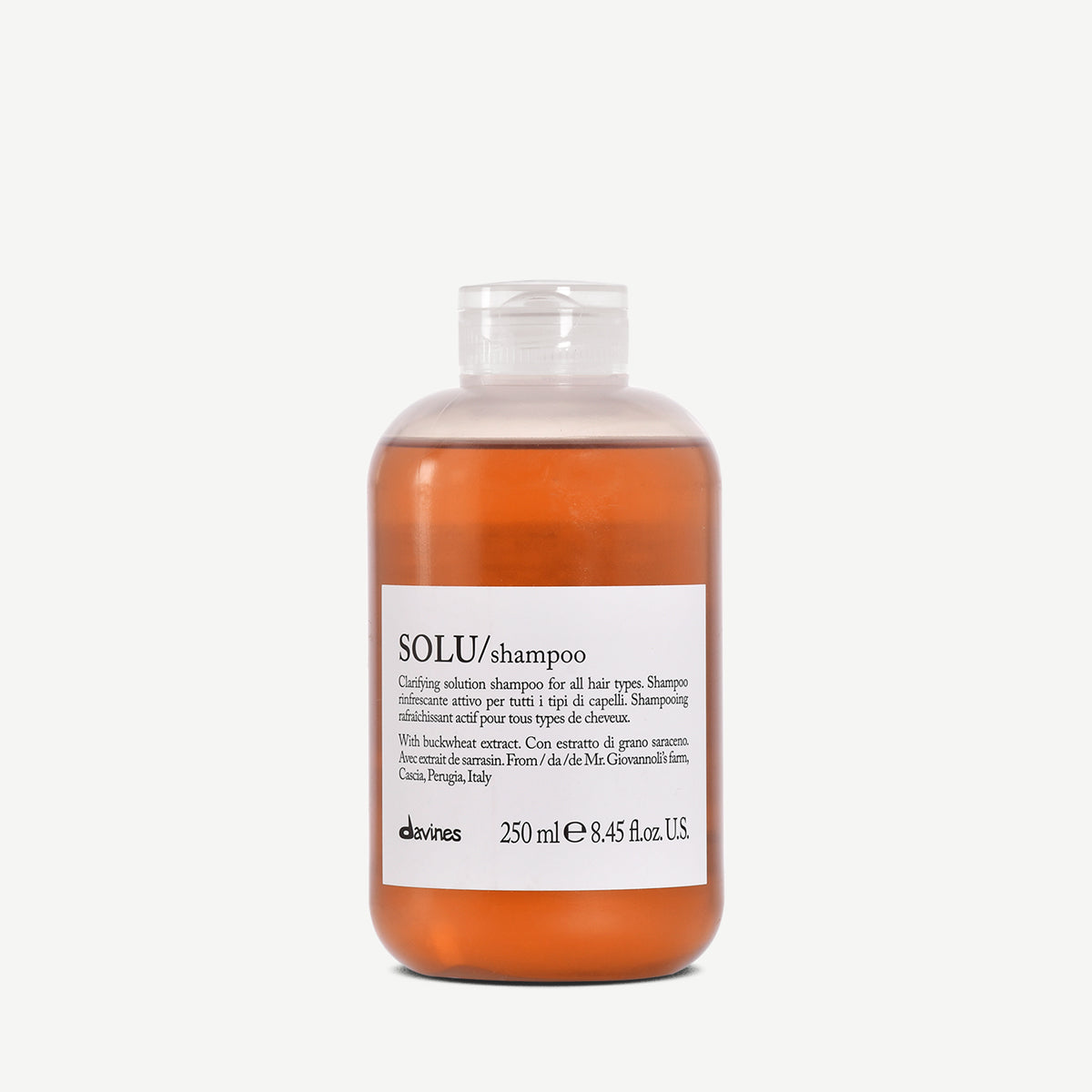 Davines France SOLU Shampoo - Shampoing clarifiant et rafraîchissant qui prépare aux traitements et colorations capillaires.