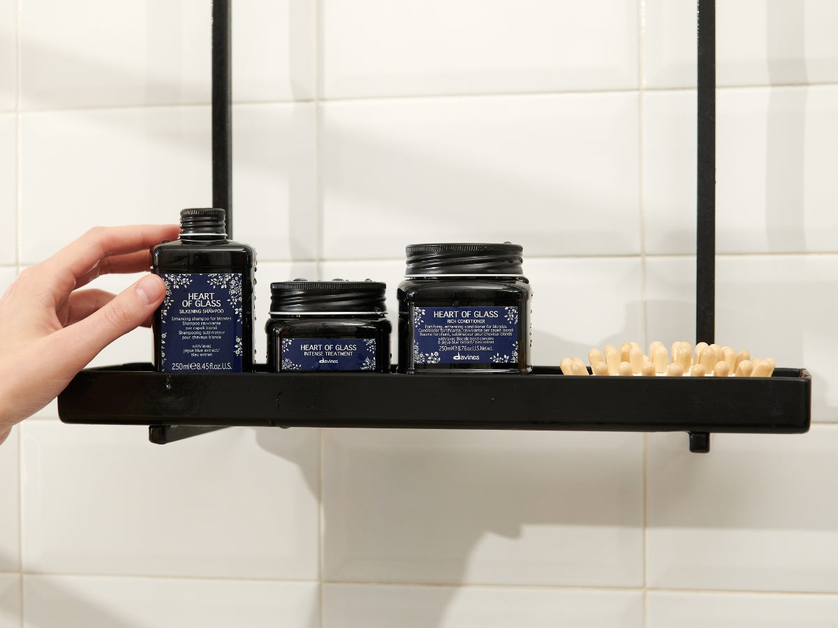 davines déjaunir routine cheveux blonds shampoing bleu