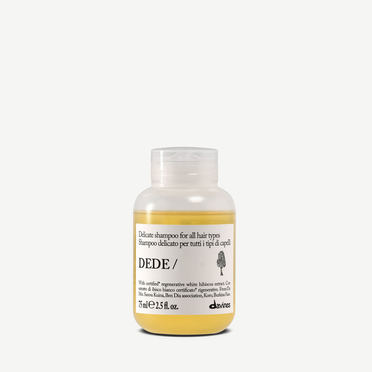 
Davines France DEDE Shampoo - Ce shampoing doux nettoie délicatement tous les types de cheveux. Une formule respectueuse enrichie en extrait d'hibiscus blanc qui préserve l'équilibre naturel du cuir chevelu