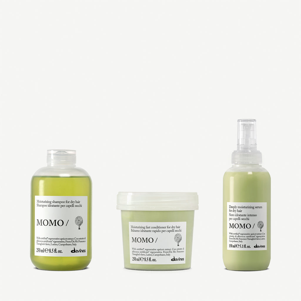 routine momo pour cheveux déshydratés davines france