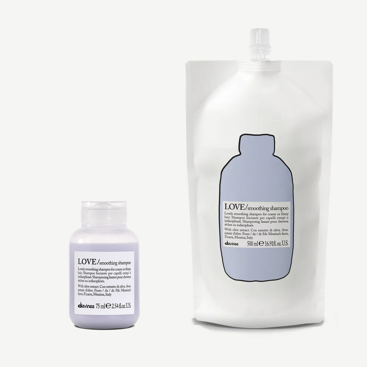 Duo voyage LOVE SMOOTHING Shampoo + éco-recharge 1  2 pz.Davines
